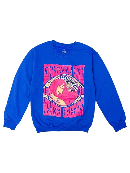 Grateful Dead Veneta Oregon 1972 Crewneck Sweatshirt Blue Pink NWT Unisex - Picture 4 of 12